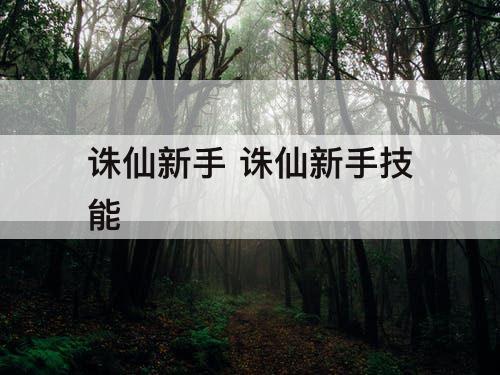诛仙新手 诛仙新手技能