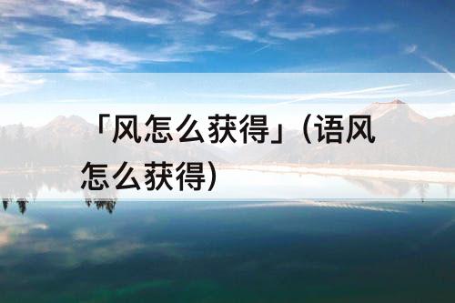 「风怎么获得」(语风怎么获得)