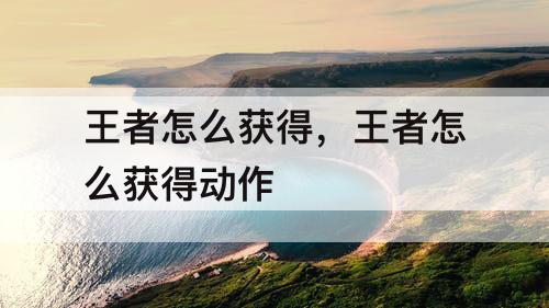 王者怎么获得，王者怎么获得动作