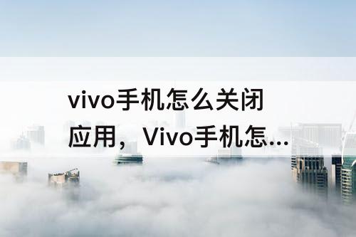 vivo手机怎么关闭应用，Vivo手机怎么关闭应用锁