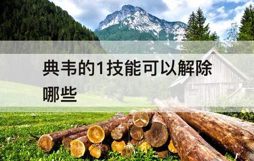 典韦的1技能可以解除哪些