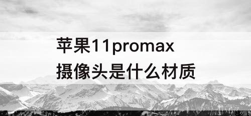 苹果11promax摄像头是什么材质